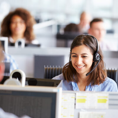 24/7 support happy women in call centre